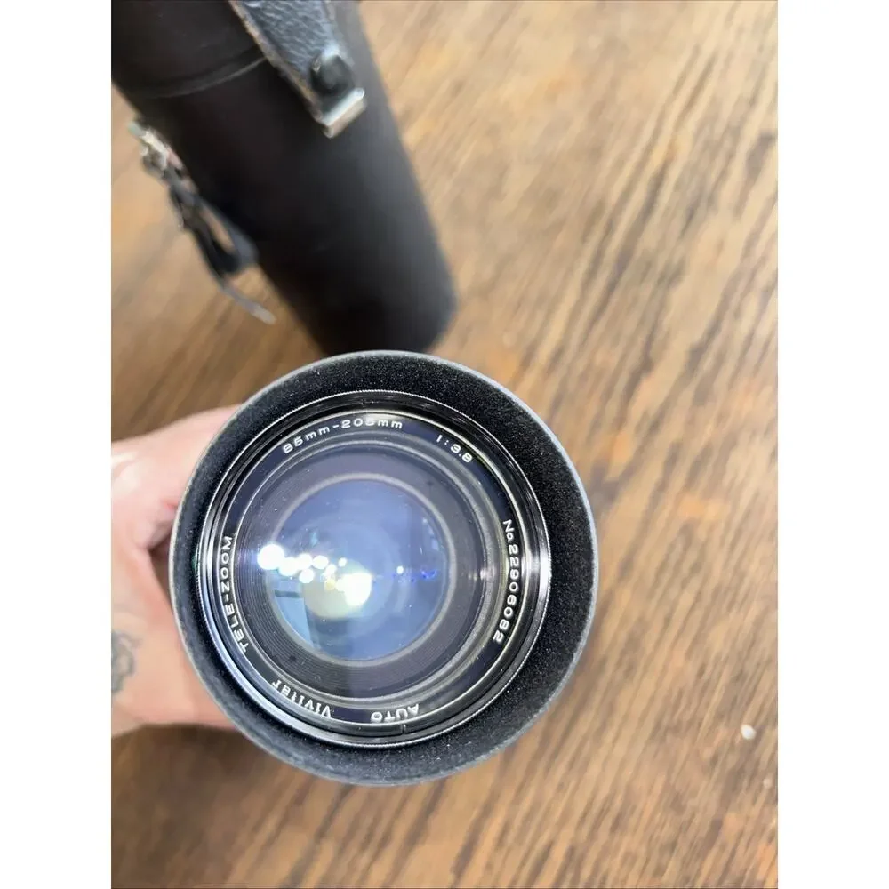 Vivitar Tele-Zoom Camera Lens,85-205mm Auto Zoom 1:3.8,Black Hard Carry Case